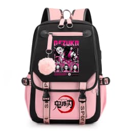Kids Anime School Backpack Demon Slayer Pattern Casual Daypack for Girls Students Book Bag