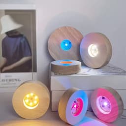 8cm LED Night Light with Wood Base DIY Resin Wine Bottle Decor 3AAA Battery Powered or USB Plug in Table Lamp Home Decoration
