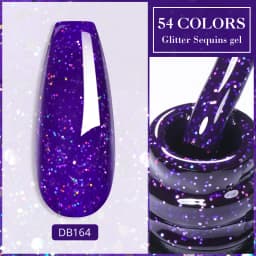 Mtssii Reflective Glitter Gel Pink Sparkling Sequins Gel Nail Polish Soak Off UV Nail Gel Semi-permanent Nail Art Decoration