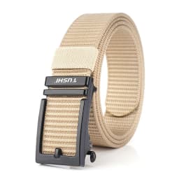 KOLBER Thick Casual Belt for Men Metal Automatic Buckle Soft Real Nylon Tactical Outdoor Belt Non-Hole Work Belt Male Waistband