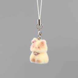 Cute Plush Flocked 3D Resin Cat Keychain Bag Accessory Phone Strap Gift
