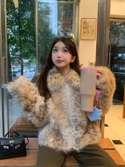 Leopard Faux Fur Coat Women Winter Thick Warm Vintage Streetwear Jacket Casual Zipper Female Retro American Hip Hop Outwear Tops