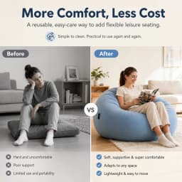 Flocking Inflatable Ball Sofa Portable Round Air Bean Bag Chair Foldable Leisure Inflatable Couch for Bedroom Living Room Indoor Home Furniture