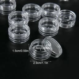 10/50/100Pcs/set Transparent Plastic Jewelry Bead Storage Box Small Bottom Round Container Jars Make Up Organizer Storage Boxes