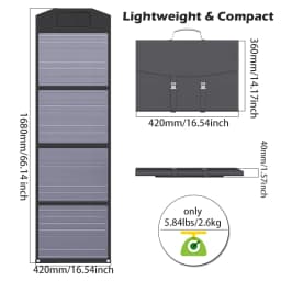 2000W Foldable Solar Panel, 12V Portable High-Efficiency Charger for RV, Camping, Off-Grid & Emergency Power Supply