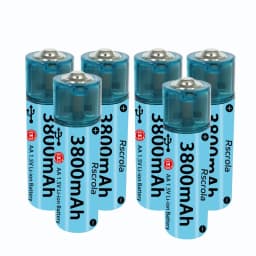 2025 New AA Li-ion Battery USB AA Rechargeable Battery Fast Charge Over 1000 Cycle Works for Cameras, Toys, Remote controls,Toys