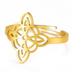 Celtic Knot Ring Stainless Steel Opening Adjustable Men's and Women's Witchcraft Talisman Jewelry Gift