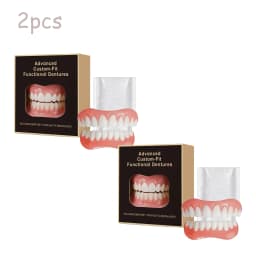 Orthodontic False Teeth Silicone Kit Soft Comfortable Fake Tooth Upper Lower Veneers Denture Set for Oral Hygiene Care