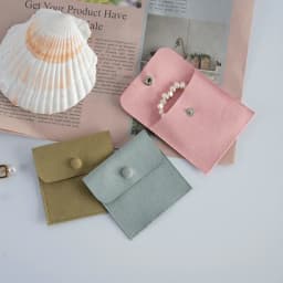 10pack Microfiber Jewelry Snap Packaging Bag Earrings Necklace Velvet Wedding Birthday Presents Gift Pouches Small Button Sack