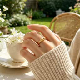 Casting Irregular Water Wave Hammered Gold Plated Index Finger Rings For Woman Minimalist Basics Stainless Steel Rings Jewelry