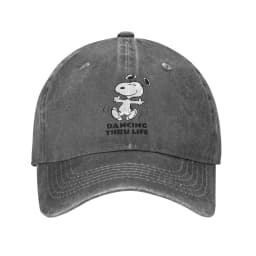 Snoopy Joe Cool Baseball Caps Vintage Distressed Denim Cartoon Headwear Unisex Style Outdoor Activities Adjustable Fit Caps Hat