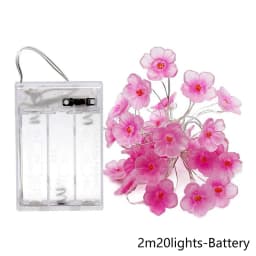 20/30 Led Lights Pink Cherry Blossom String Lights Christmas Holiday Party Decor Led Light Garland Sakura Hanging Light String