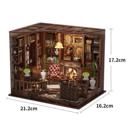DIY Gothic Book Nook Kit 3D Wooden Miniature Dollhouse with Furniture Handmade Craft Bookshelf Insert Creative Home Decor Gifts