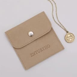50 Personalized Logo Size Microfiber Jewelry Gift Pouch Velvet Snap Button Rings Earrings Packaging Organizer Wedding Favors Bag