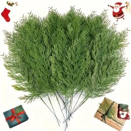 24pc Artificial Plants Pine Branches Evergreen Pines Leaves Sprigs Christmas Stem for DIY Wreath Gift Christmas Home Decorations
