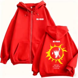 Rusian Rock Band Kino Viktor Tsoi Face Graphic Zipper Hoodie Blood Type Merch Zip Up Hoodies Men Vintage Oversized Zip Up Jacket