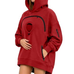 Personalized LOGO Customized Women's Hooded Pet Cat Pocket Casual Sweater Zipper Long Sleeve Hooded Fleece Top