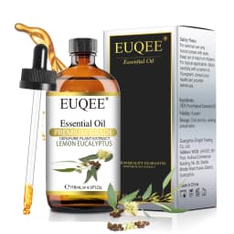 EUQEE 118ML Lavender Jasmine Eucalyptus Vanilla Peppermint Essential Oils with Glass Dropper|Aromatherapy, Humidifier,DIY Soap