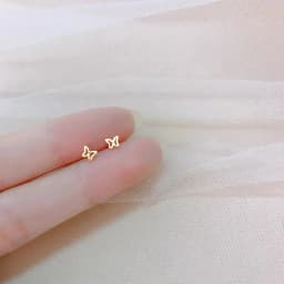 Lovely Small Earrings Piercings Wing Heart Stud Earrings For Women Gold Color 925 Silver Needles Ear Stud Jewelry For Teen Gift