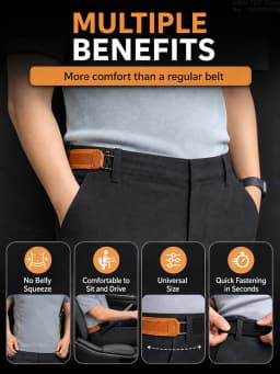 iLMH Adjustable No-Buckle Elastic Belt for Men & Women Invisible Metal Hook Side Belt Comfort Stretch Waistband for 1.5" Loops