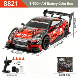 2.4G Remote Control Racing Car 1:24 Scale 4WD High Speed Drift RC Car 20KM/H Replaceable Tires Electric Hobby Toy for Boys Gifts