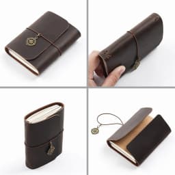 A5 Three Fold Journal Real Leather Notebook Refillable Vintage Style Diary Traveler Note Books Back to School Gift
