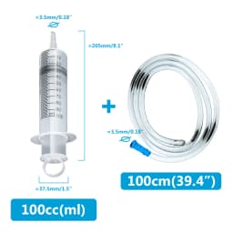 Large Capacity 50 100 150 200 250 350 550ml Syringe Plastic Pump Reusable Nutrient Measuring Syringe With 100cm Hose