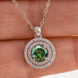 1 CT Real D Color VVS Moissanite Pendant Necklace For Women Red Blue Color Moissanite 925 Sterling Silver Wedding Fine Jewelry