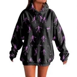 Women's Pullover Sweater Round Neck Lightweight Fleece Lined Top With Interesting Print Halloween Themed Top Winter Hoodie Women