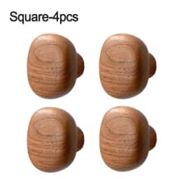 Scandinavian Solid Wood Handle Clothes Hook Coat Hook Wall-mounted Hook Punch-free Door Clothes Hanger Pebble Shape Cabinet Door
