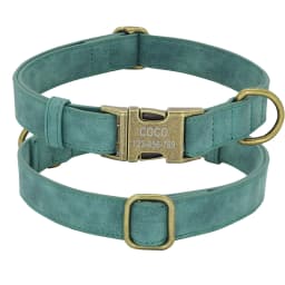 Personalized Anti-lost Dog Collar Custom Dog ID Tag Collars Soft PU Leather Pet Collars Free Engraved Metal Buckle For Bulldog