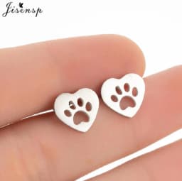 Cartoon Animal Earings Multiple Stainless Steel Cat Stud Earring for Women Girls Small Dog Paw Ear Studs Funny Jewelry Oorbellen