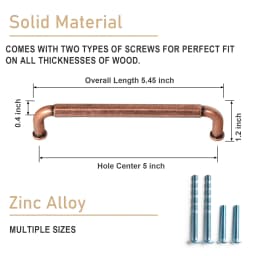 5 Inch (128mm) Hole Center Cabinet Pulls Antique Brass Zinc Alloy Kitchen Drawer Pulls Dresser Knobs Drawer Handles Hardware