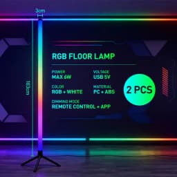 LED RGB Gaming Atmosphere Light Floor Lamp E-sports Remote Control App PC Desk Table Bedroom Living Room Hallway Colored Light