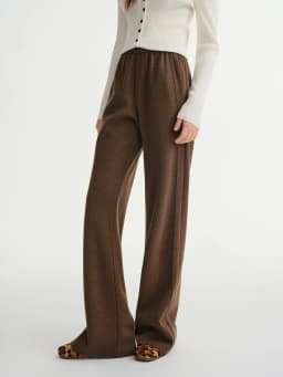 DUSHU Plus Size Women's Elastic Waist Relaxed Fit Fashion Wide Leg Casual Pants 2025 Winter New Arrival Cloud Layers Collection