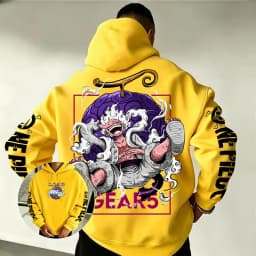 One Piece Gear 5 Luffy Devil Fruit Hoodie 2026 New Japanese Anime Fashion Y2K Casual Sportswear Men's Couple Hooded Sweatshirt