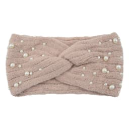 Pearl Headband Winter Ear Warmer Knitted Cross Headwrap Turban Wide Brim Headwear for Women Girls Fashion Hair Accessories