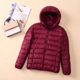 Fashionable Lightweight down Cotton Jacket Women's Short Stand Collar Hooded Slim Fit Autumn Winter plus Size Outerwear