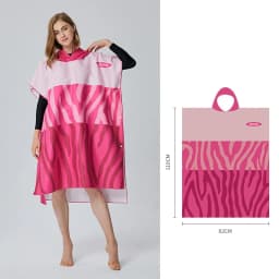 Adult Surf Poncho with Hood, Microfiber Quick-Drying Beach Towel, Fashion Changing Clothes, Swimming Diving Bathrobe for Women