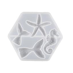 Seashell Conch Starfish Fish Under the Sea Style Pastry Baking Molds for Marine Theme Keychain jewelry Silicone Mold