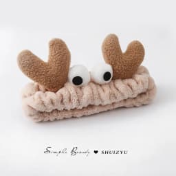 Cute face wash headband with plush headband, widened anti slip face wash, makeup application, moisture-proof hair, sports face w