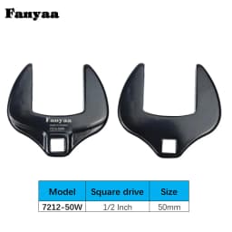 Fanyaa Crowfoot Wrench 38-50mm Head Open End Spanner Head for Torque Wrench 1/2 Inch Square Drive Replacement Tool
