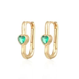 Huggies Earrings Purple white Green Blue Red Square Heart Silver Color Small Hoop Earrings for Women Girls Wedding Jewelry