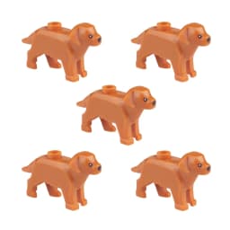 Compatible Animals Building Blocks for Children MOC Golden Hair Police Dog Husky Bulldog Chihuahua Model Bricks Kids DIY Toys 5p