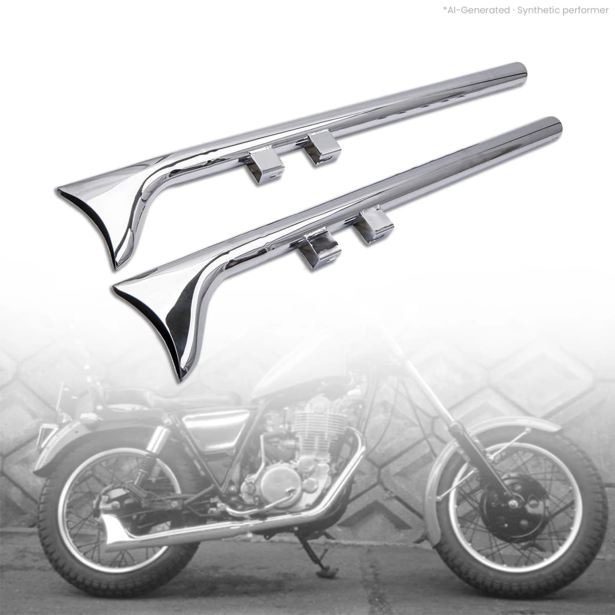 Chrome 36" Fishtail Exhaust Pipe Slip Ons for Harley Touring Road King 1995-2016