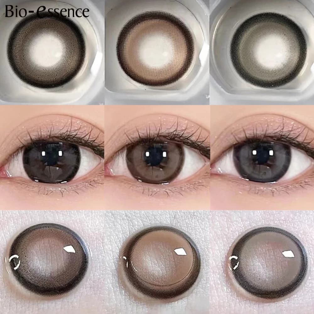 Bio-essence 1 Pair Big Eye Korean Lenses Colored Contact Lenses with Degree Myopia Lenses Green Lenses Black Lenses Prescription