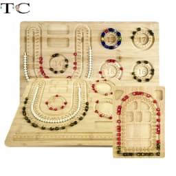 Diy Wood Beaded Tray Solid Wood Jewelry Board Bracelet Anklet Necklace Pearl Tray Bracelet Design Bead Tray