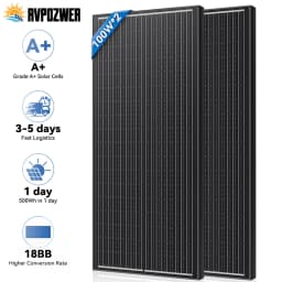 RVPOZWER 18BB 100W Solar Panels A+ N-Type Solar Cell for Household Outdoor Camping 23.2% High-Efficiency Farm PV Power