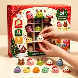 24‑Days Christmas Dumpling Advent Calendar Gift Set, Holiday Countdown Ornaments, Desktop Decor, Festive Party Favor Gifts