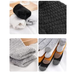 Wool Knitted Gloves Unisex Pineapple Texture Touchscreen Elastic Gloves Winter Warm For Cycling Jacquard Students Gloves